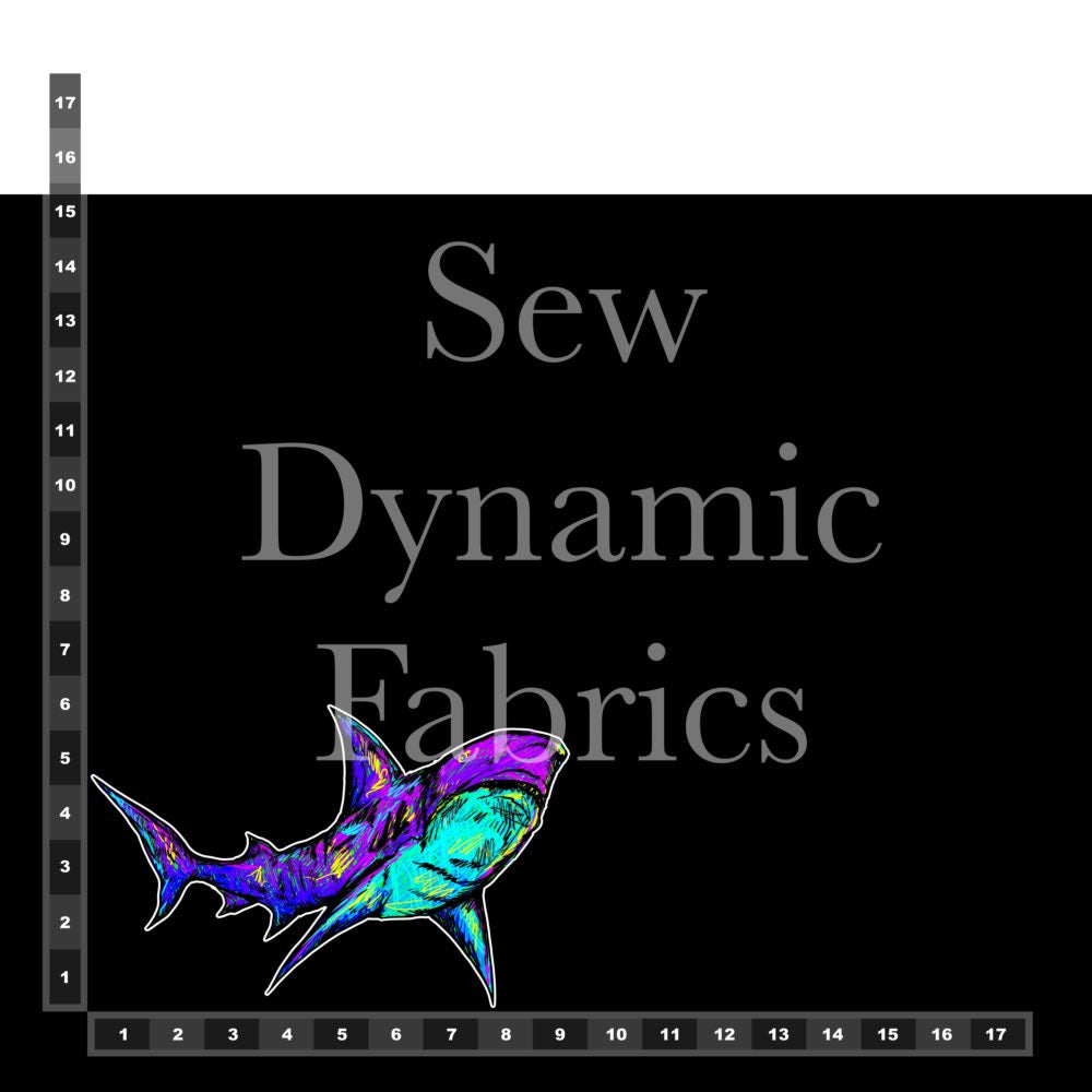 Swim Poly: Shark Panel (1 Yard Panel)