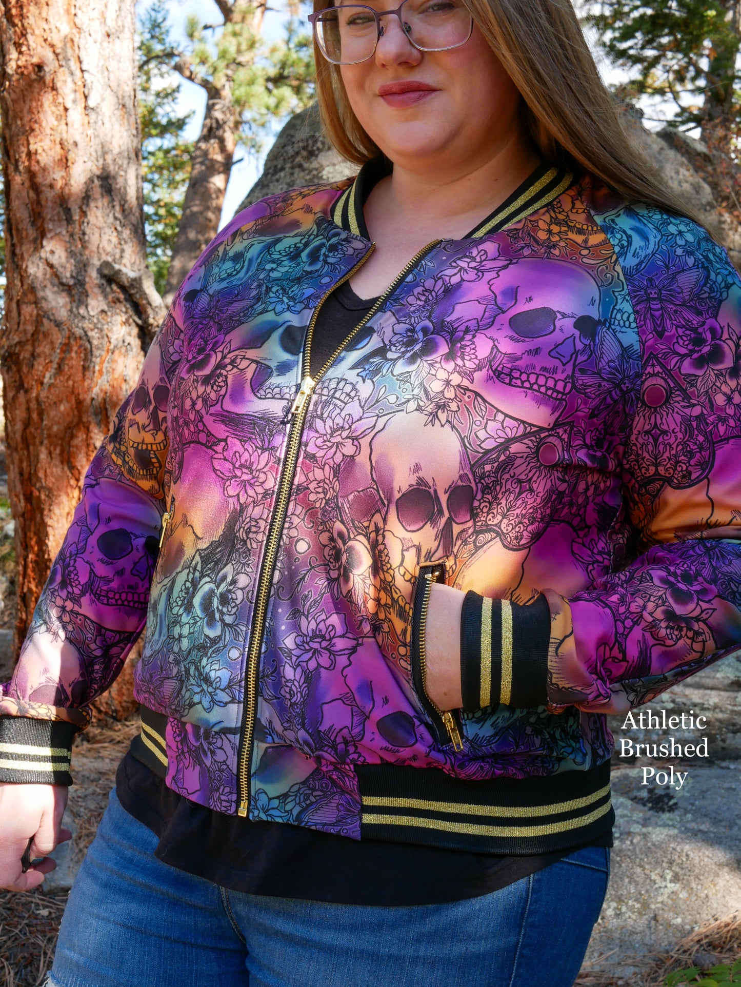 Athletic French Terry: Sunset Skulls