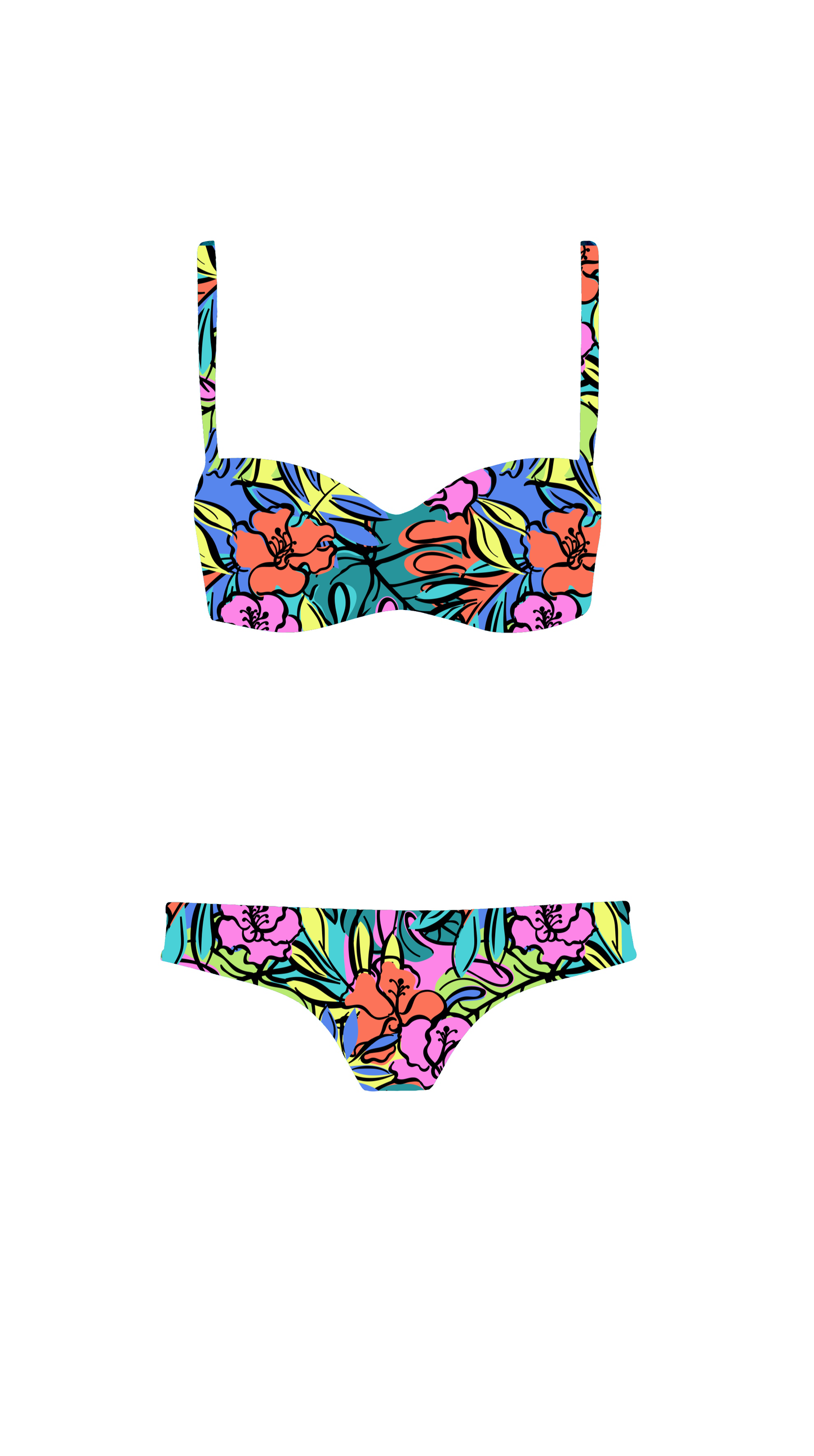Swim Poly (NEW): Tropical Hibiscus (FLAWED)