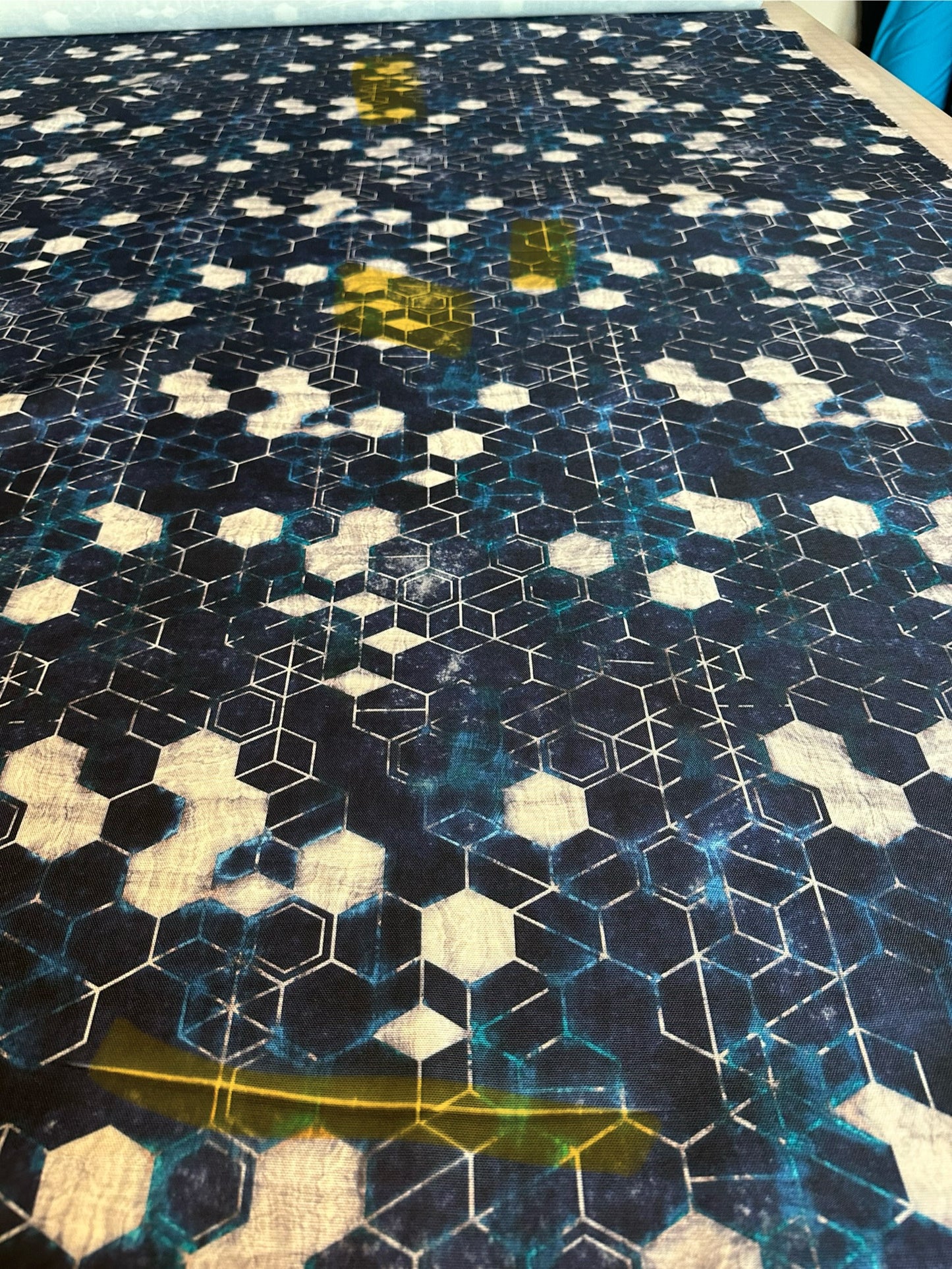 Flawed Panama Recycled Canvas: Grungy Hexagons