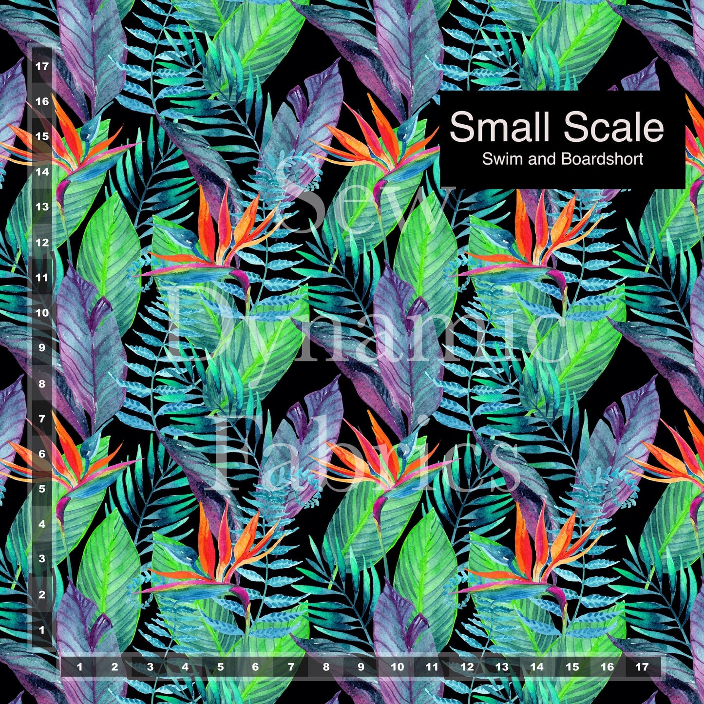 Boardshort: Bird of Paradise (18" Precut)