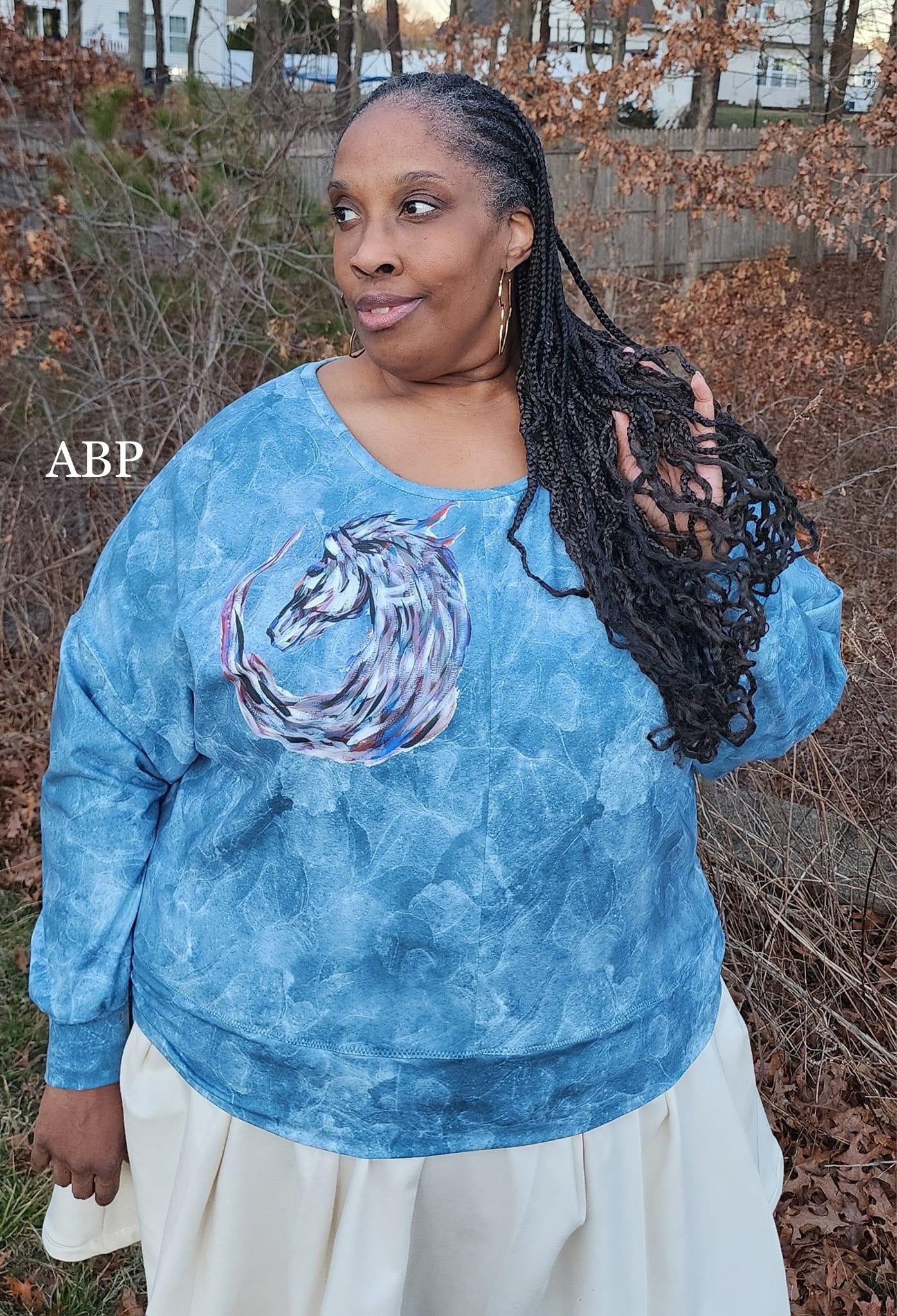 Athletic French Terry: Horse Coordinate