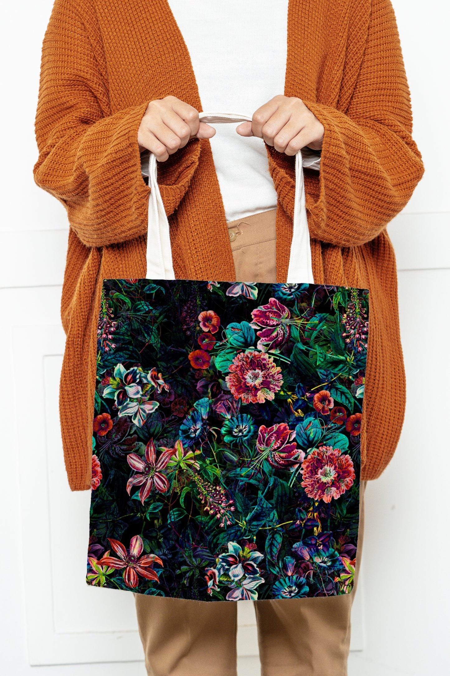 Recycled Panama Canvas: Floral Nights