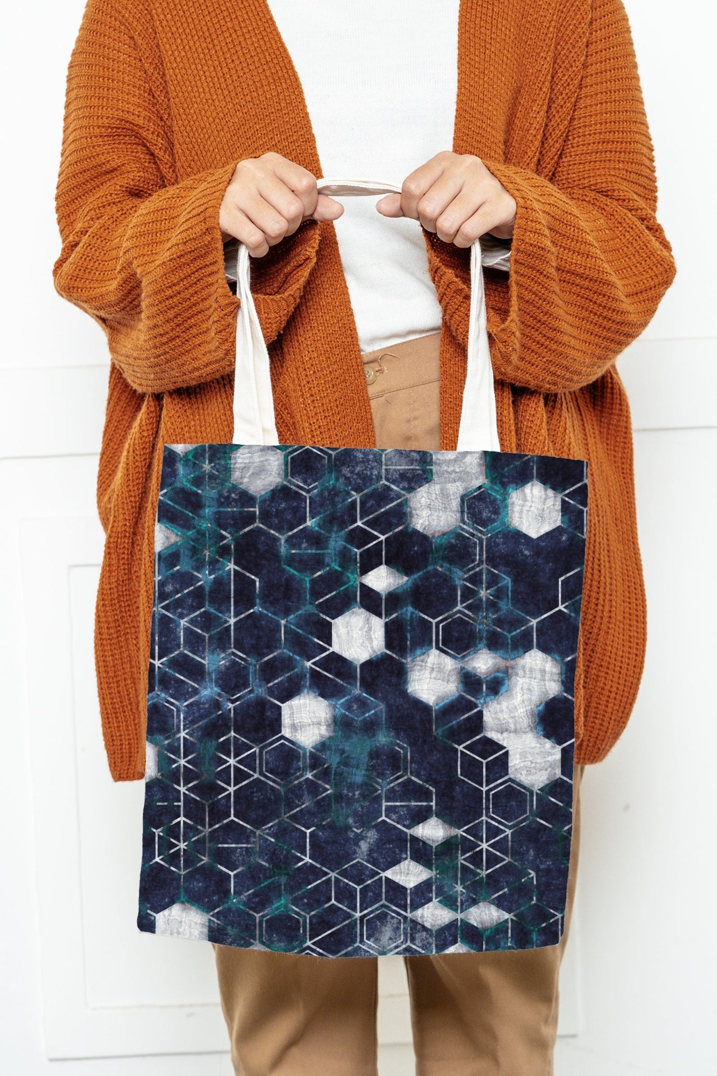 Flawed Panama Recycled Canvas: Grungy Hexagons