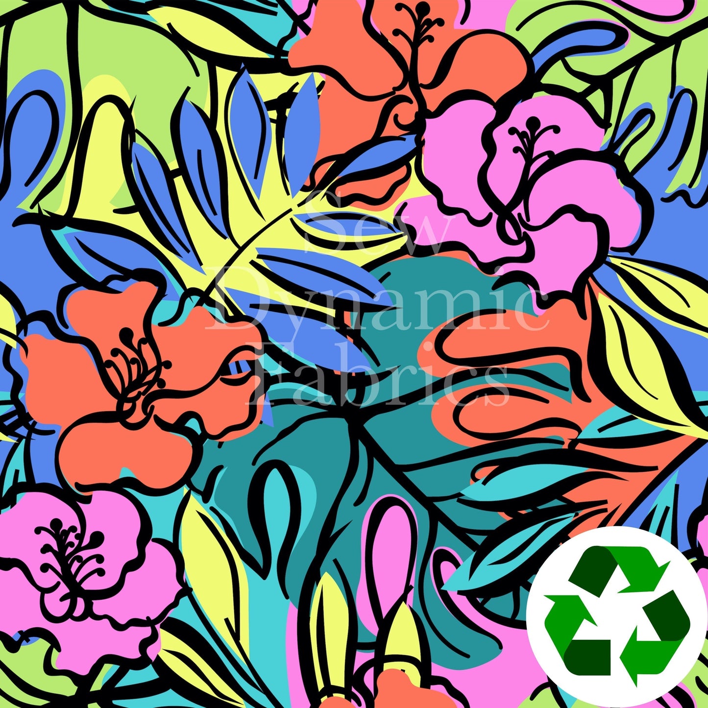 Swim Nylon: Hibiscus