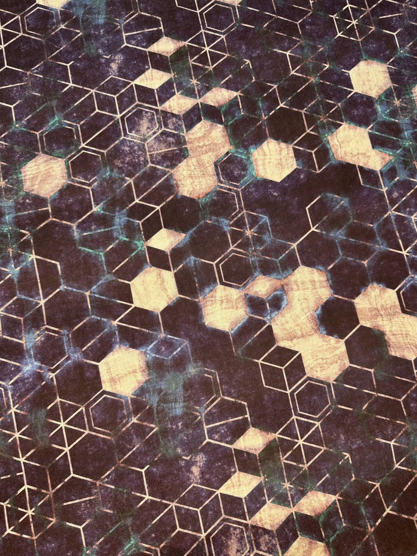 Flawed Panama Recycled Canvas: Grungy Hexagons