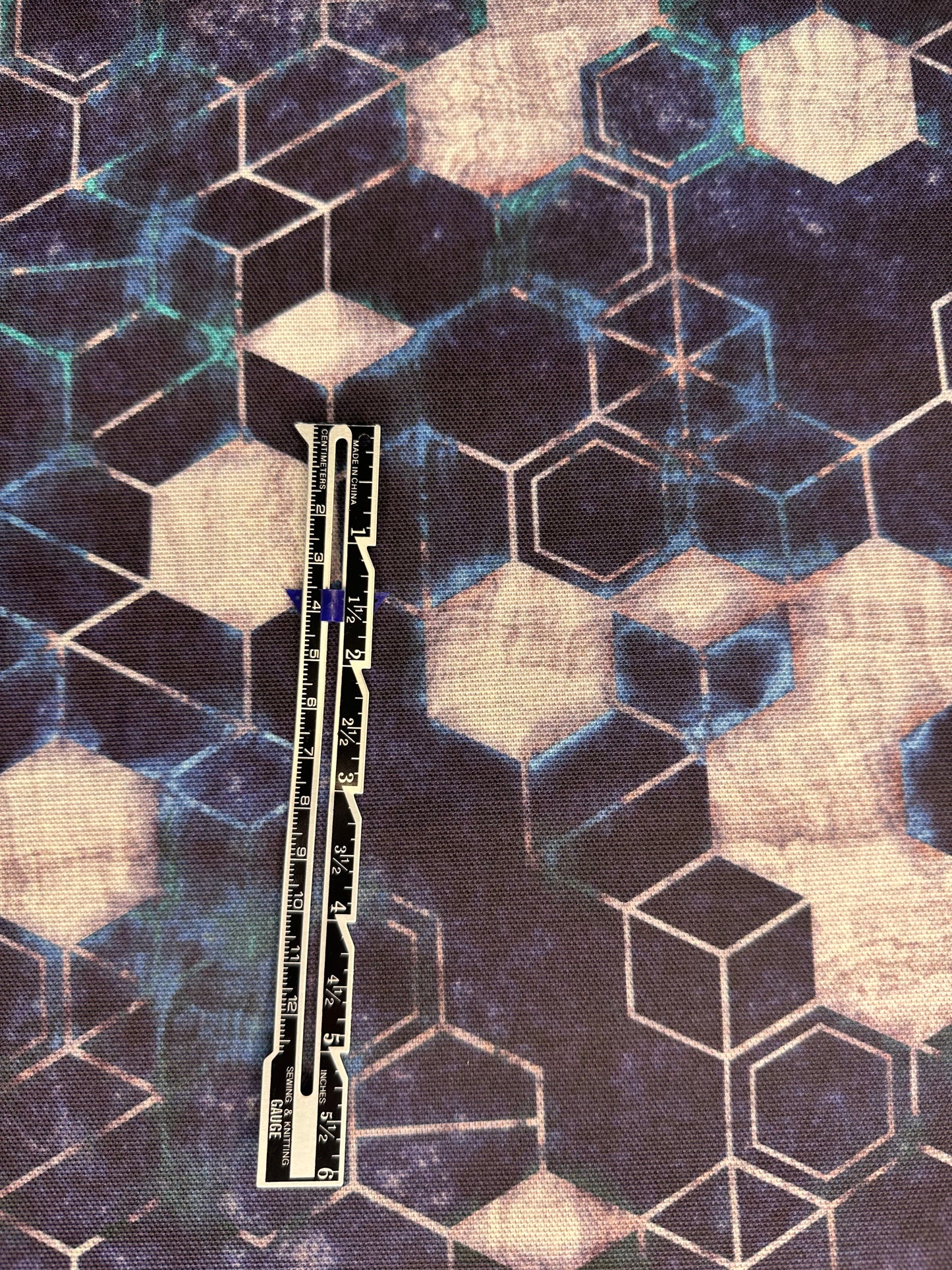 Recycled Panama Canvas: Grungy Hexagons