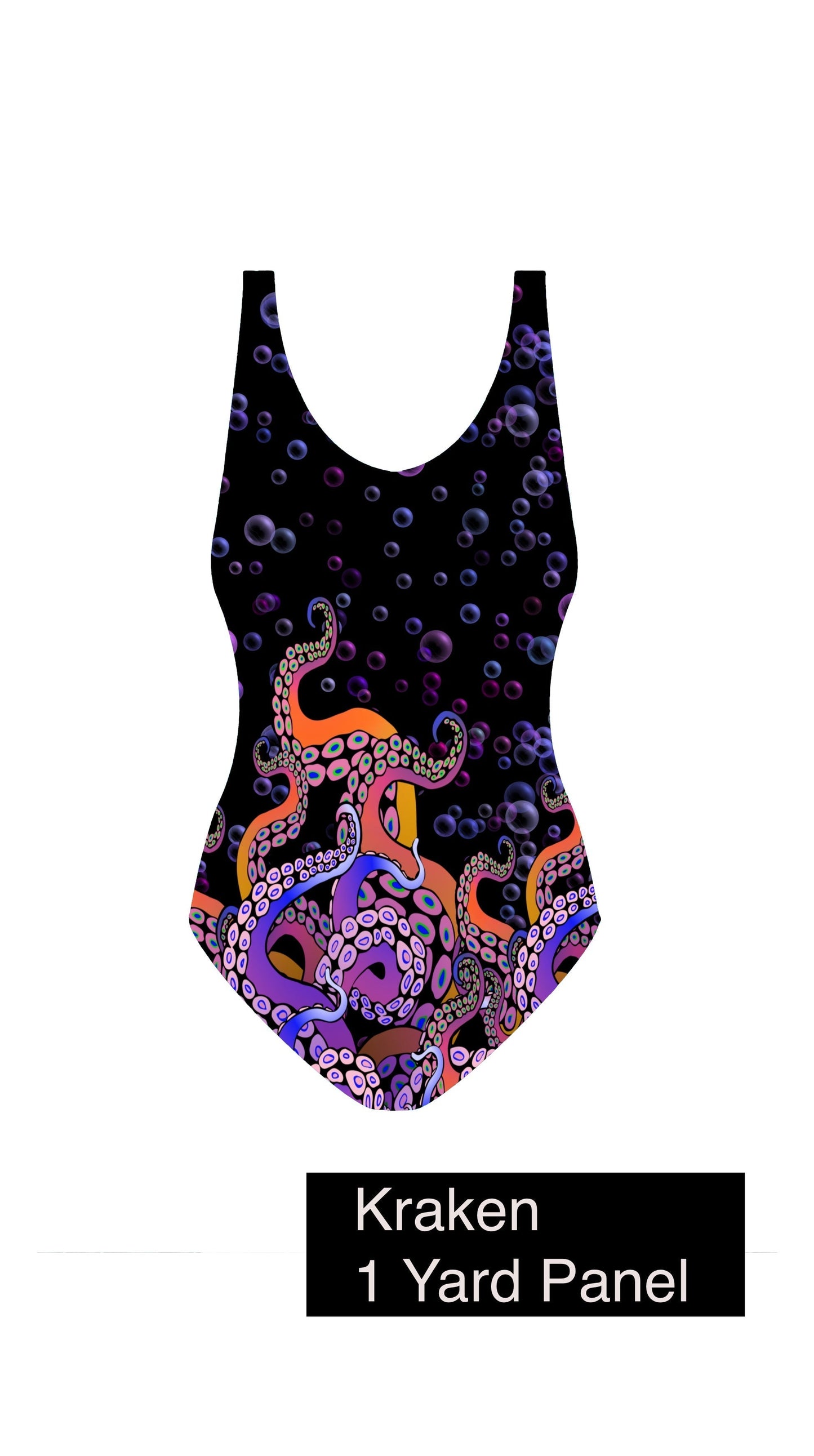 Swim Nylon: Kraken Border Panel (grainline)