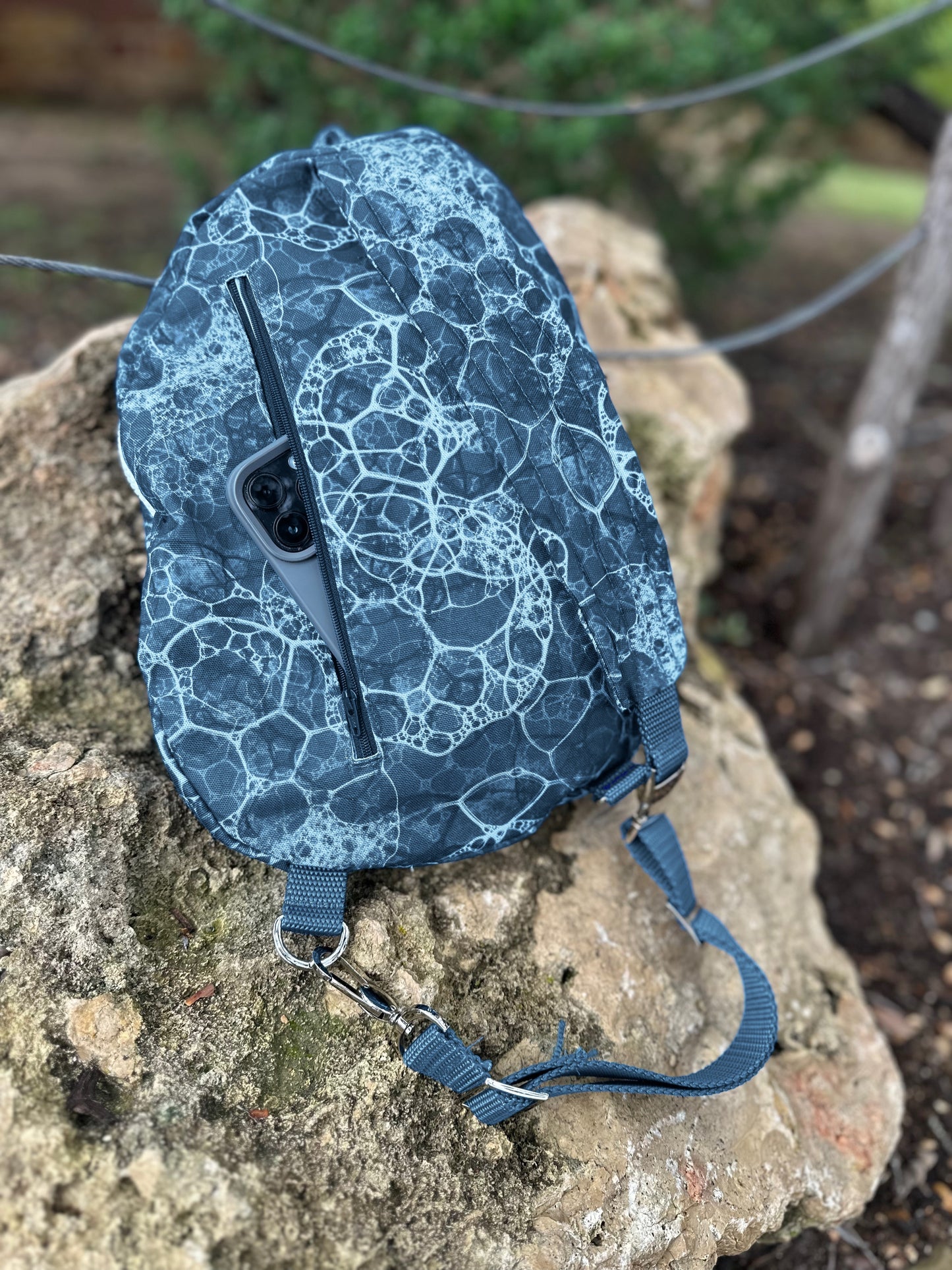 Recycled Panama Canvas: Ocean Lace