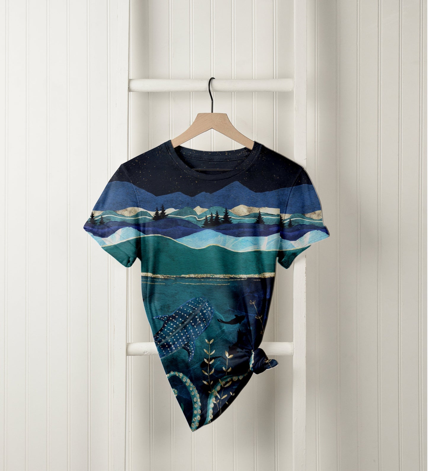 Swim Poly: Ocean Border Panel (grainline)