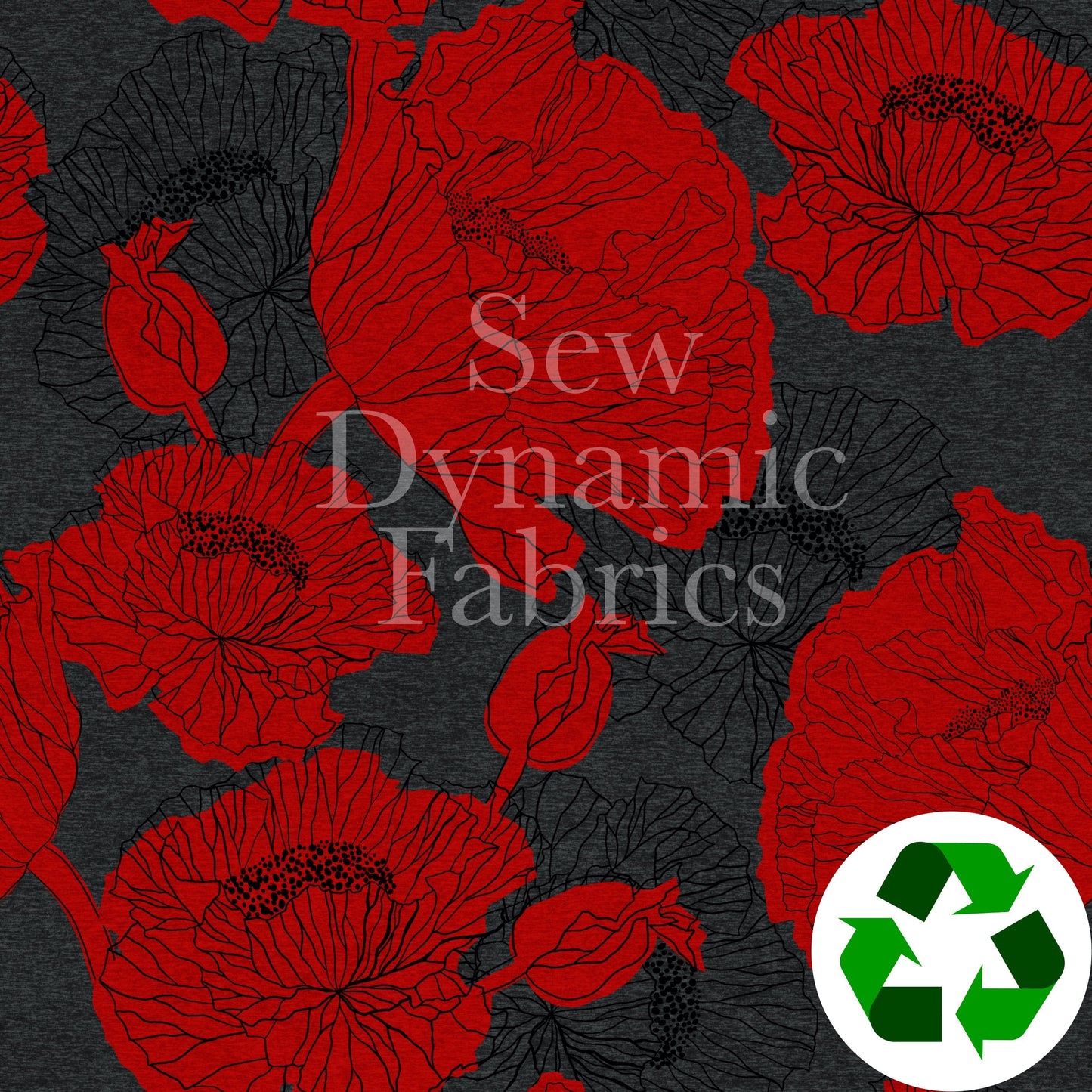 Athletic French Terry: Poppies