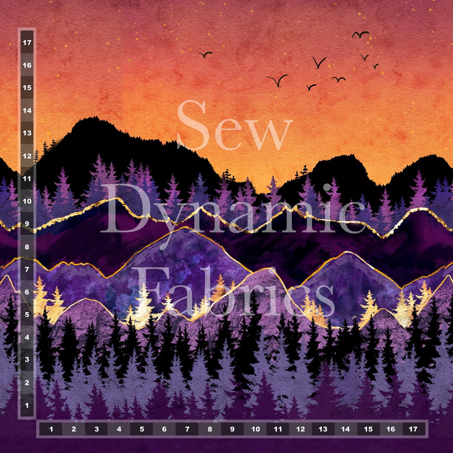 Swim Nylon: Sunset Border Panel (grainline)