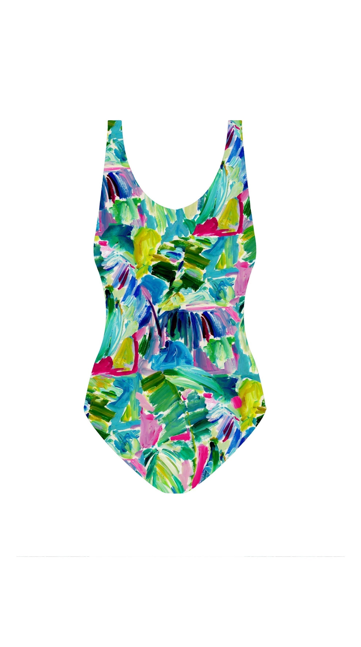 Swim Nylon: Tropical Brushstrokes