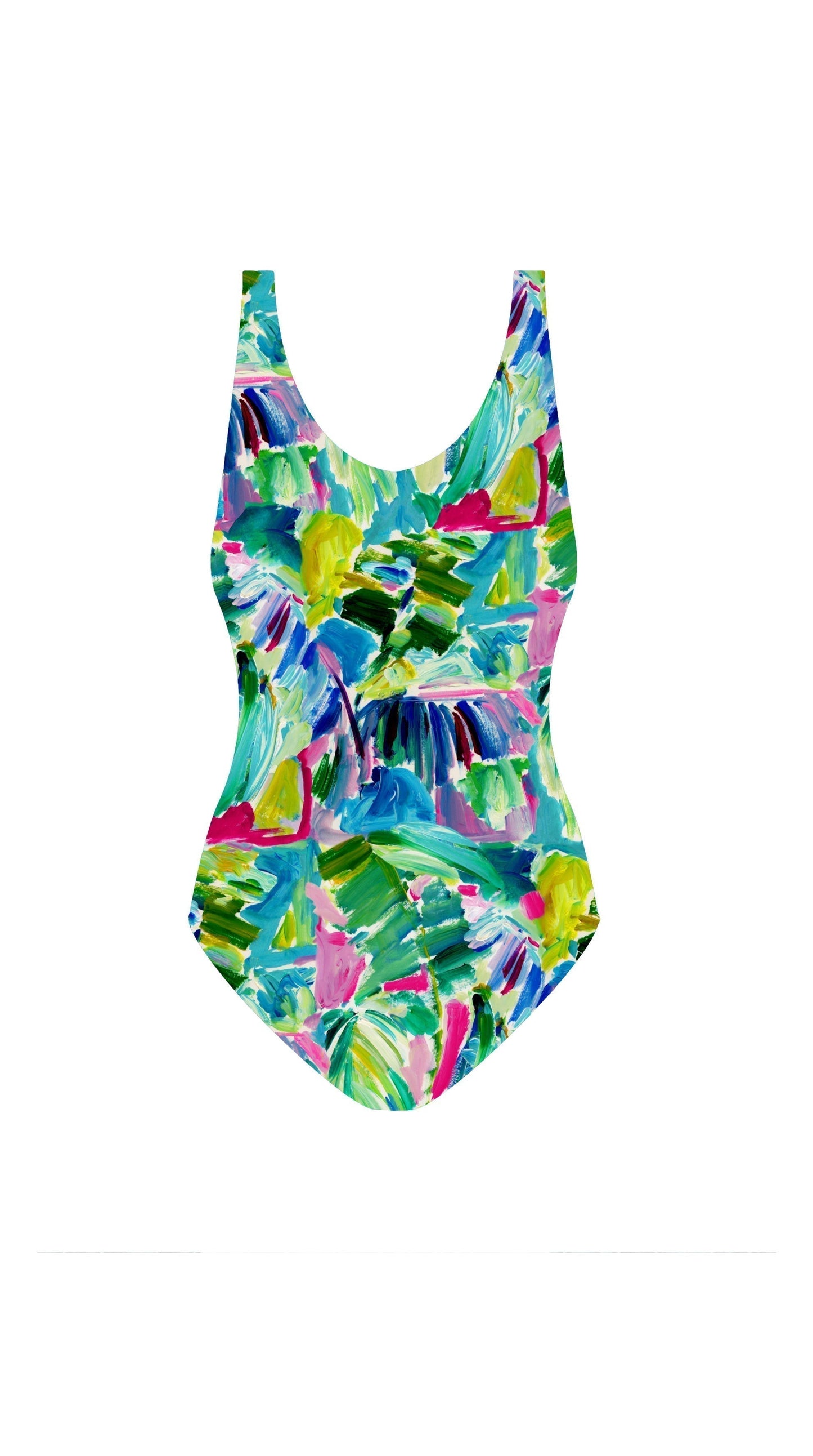 Swim Poly: Tropical Brushstrokes