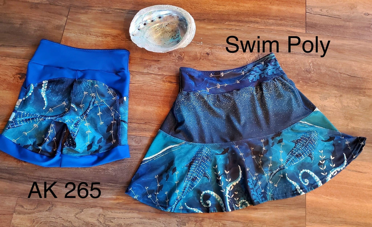 Swim Nylon: Ocean Border Panel (grainline)