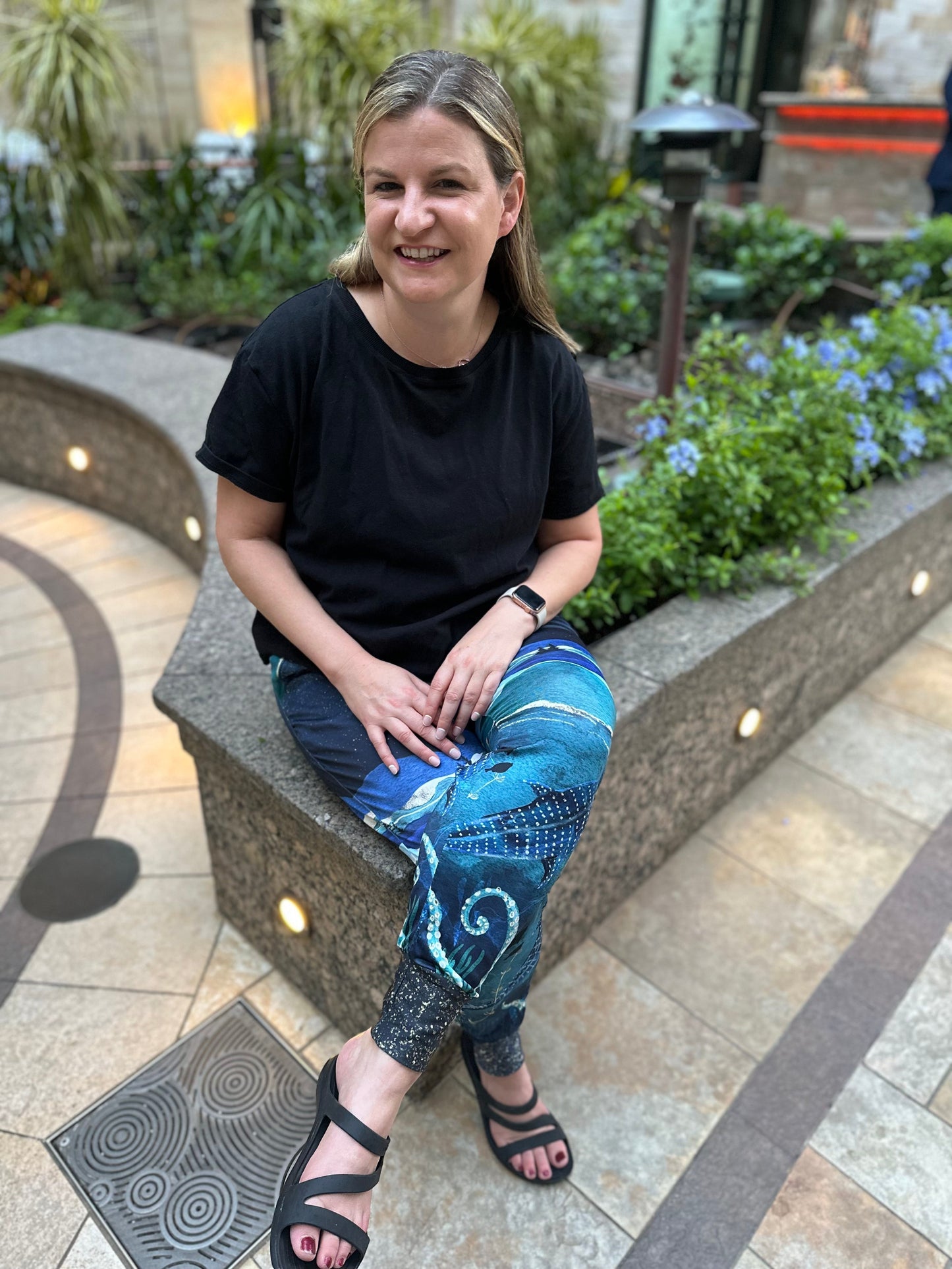 Swim Poly: Ocean Border Panel (grainline)