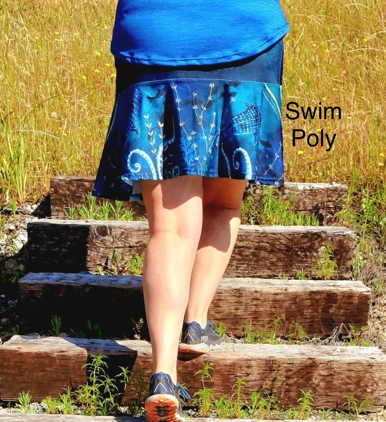 Swim Nylon: Ocean Border Panel (grainline)