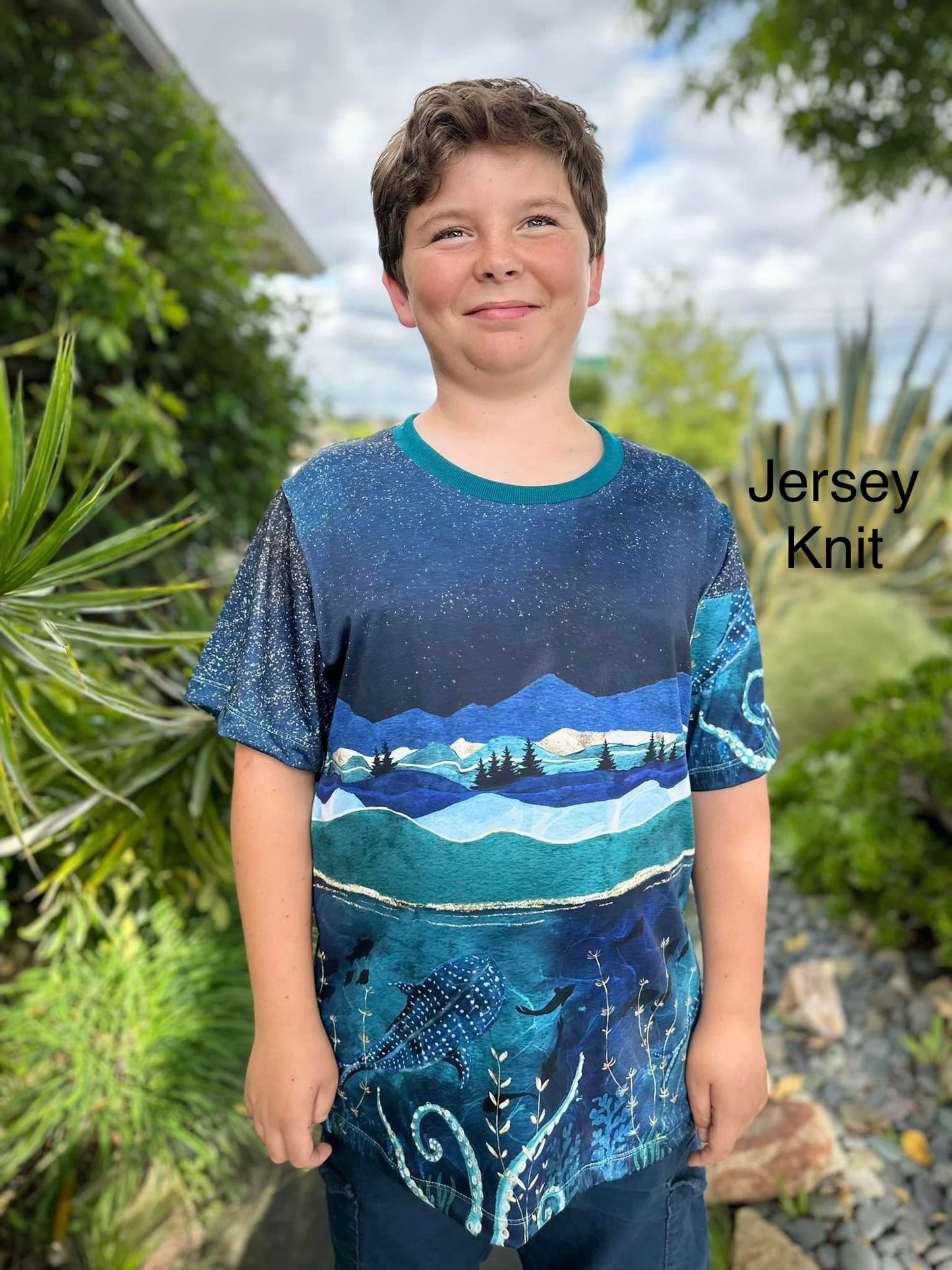 Tech Jersey: Ocean Border Panel