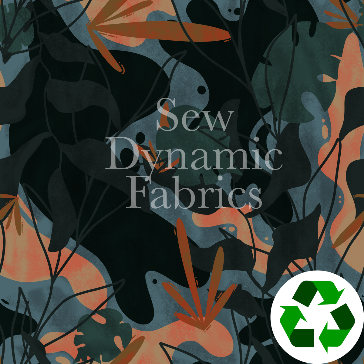 Jersey Knit Abstract Jungle Sew Dynamic Fabrics