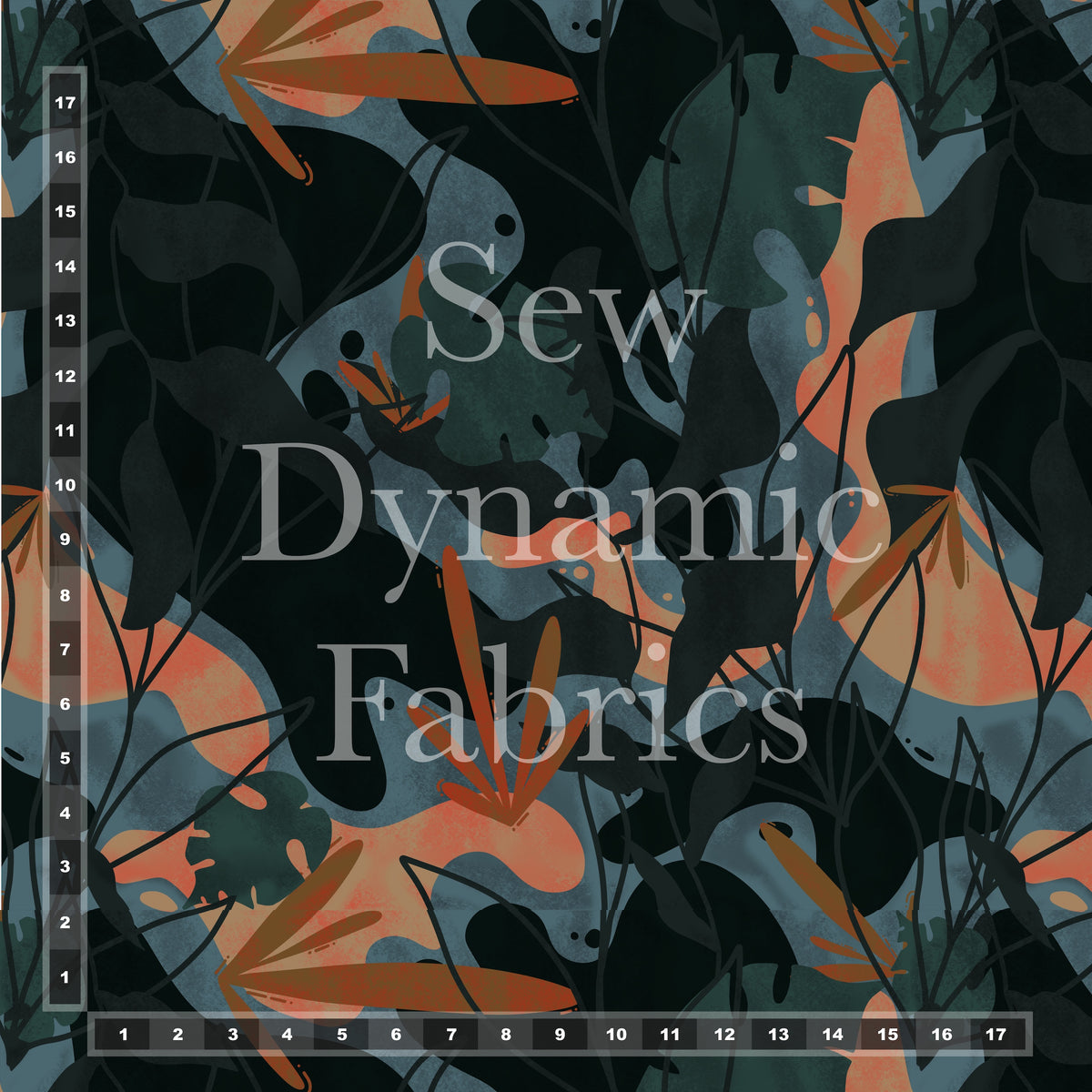 Jersey Knit Abstract Jungle Sew Dynamic Fabrics