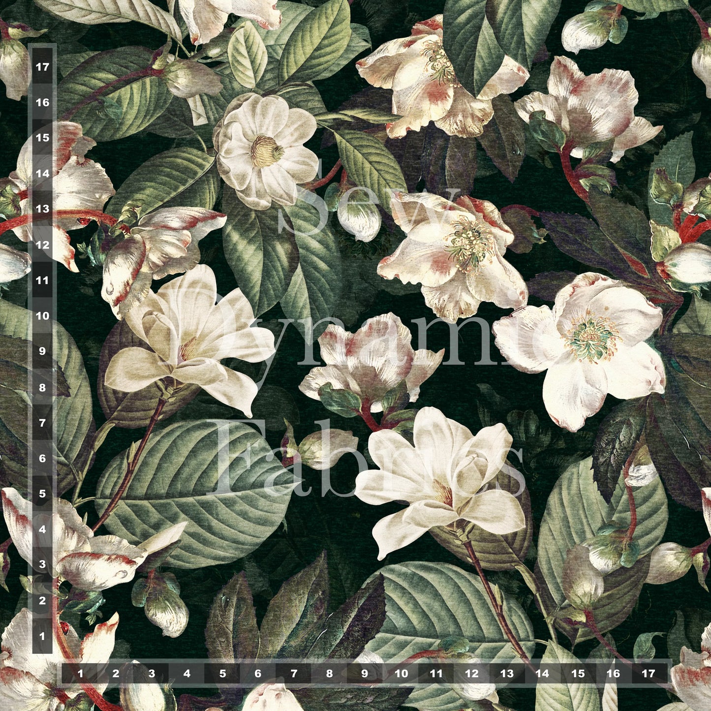 Jersey Knit: Magnolias (Remnant: 18")