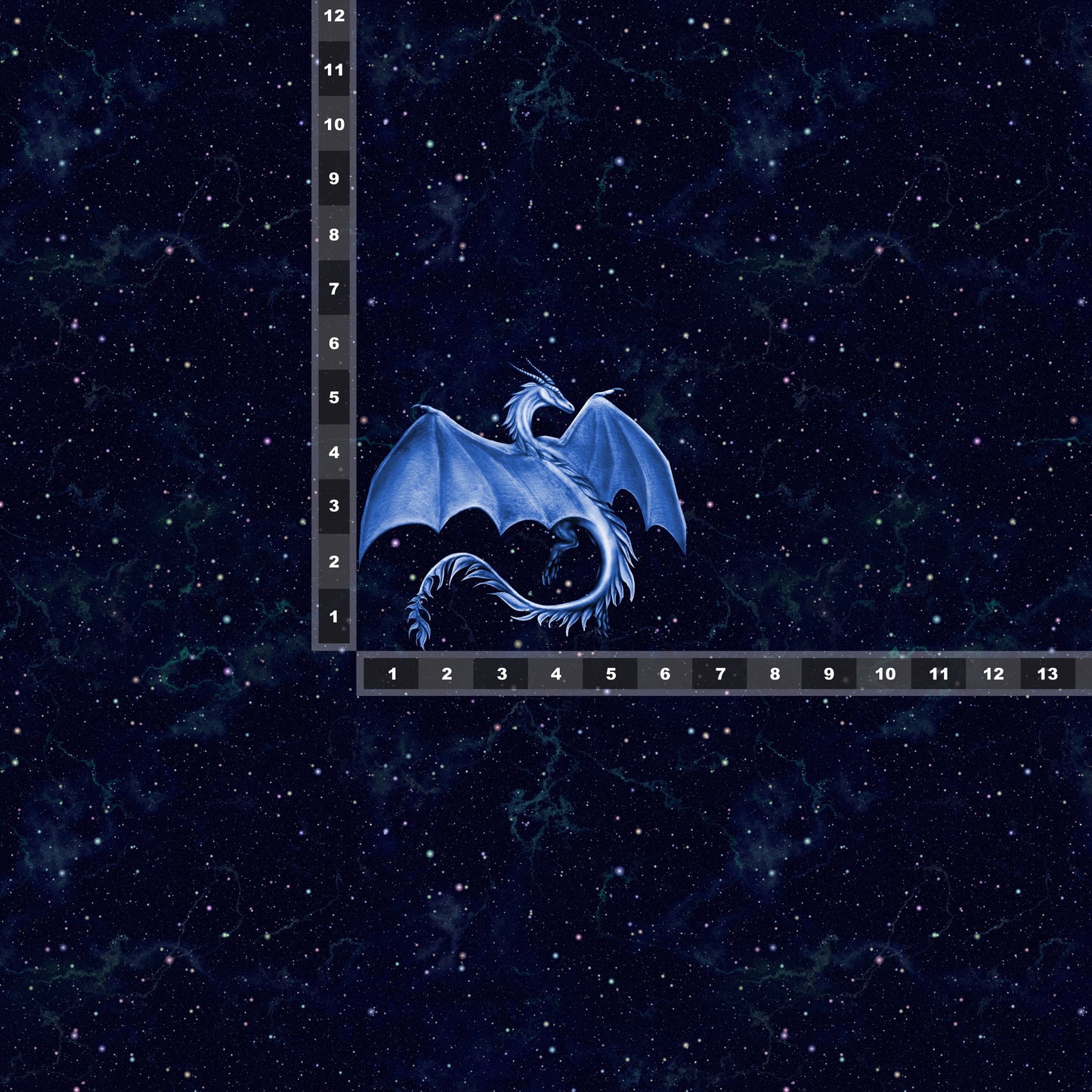 Brushed Jersey: Small Blue Dragon Panel (Fat Half)