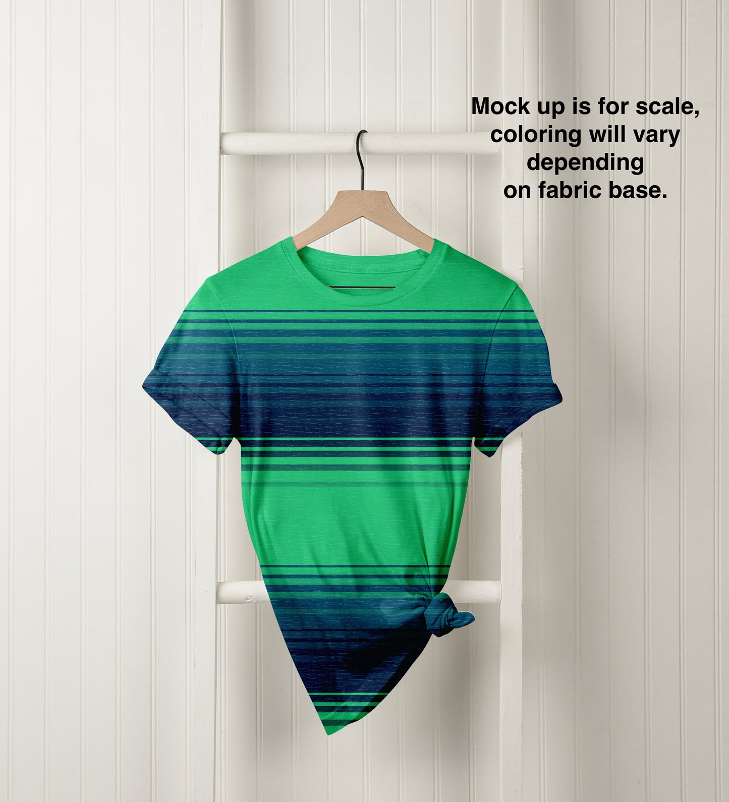 Jersey Knit: Green/Blue Stripes