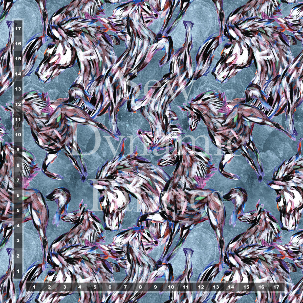 Brushed Jersey: Painted Horses