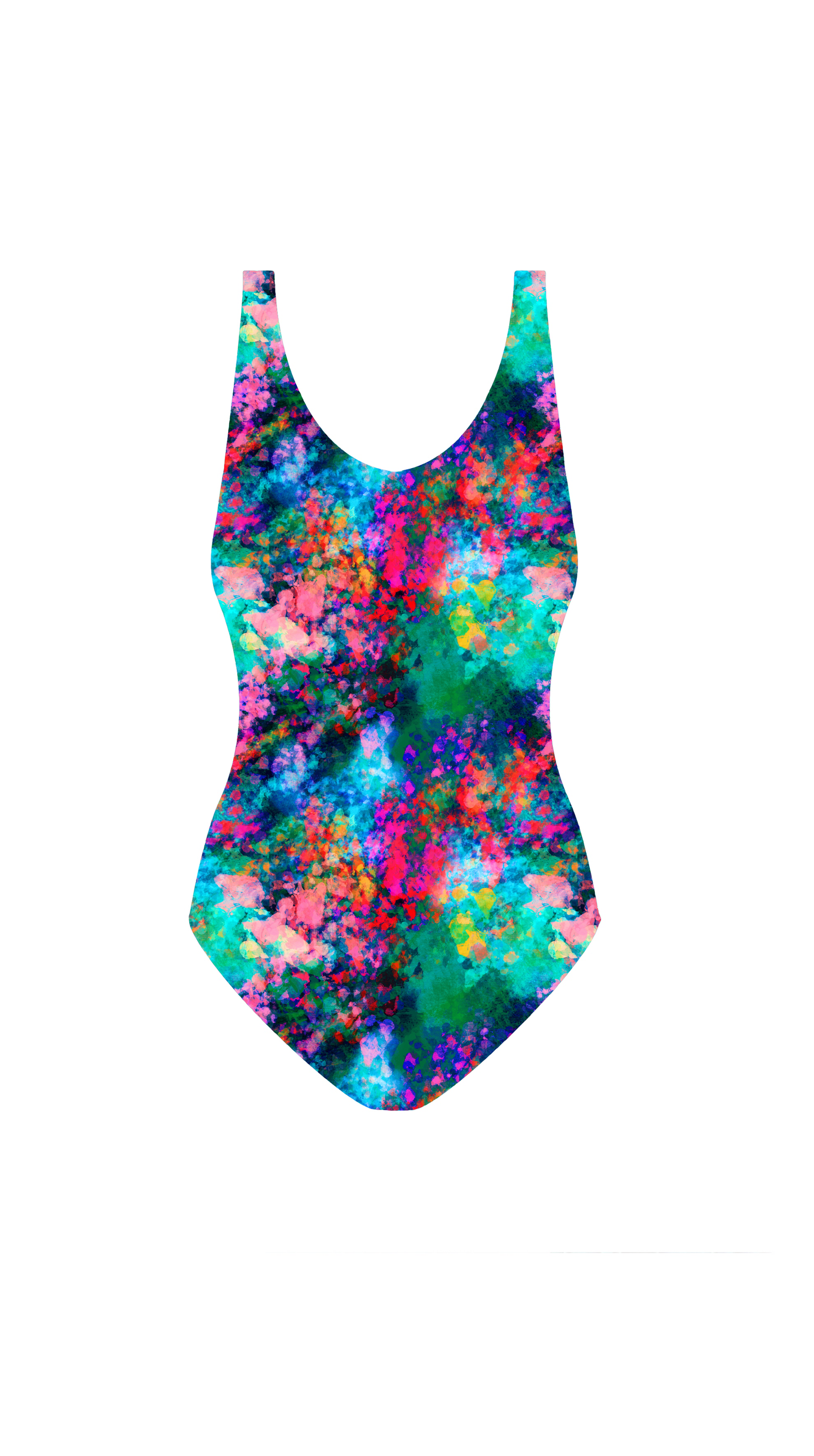 Swim Poly (NEW): Spring Brushstrokes (small scale)