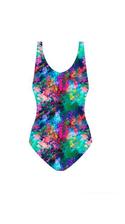 Swim Poly (NEW): Spring Brushstrokes (small scale)