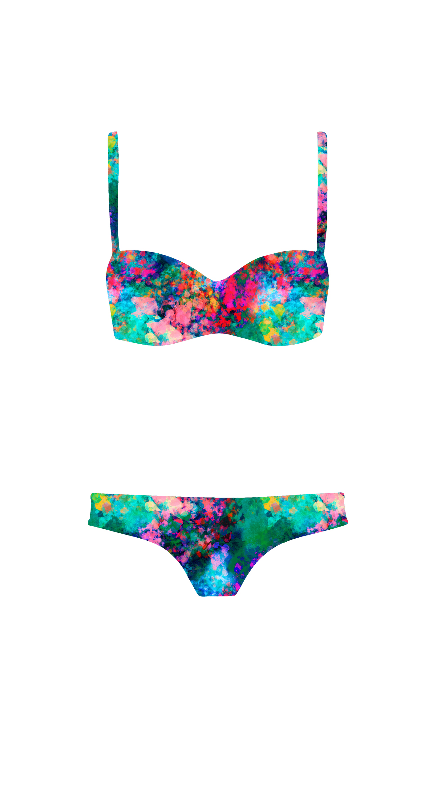 Swim Poly (NEW): Spring Brushstrokes (small scale)