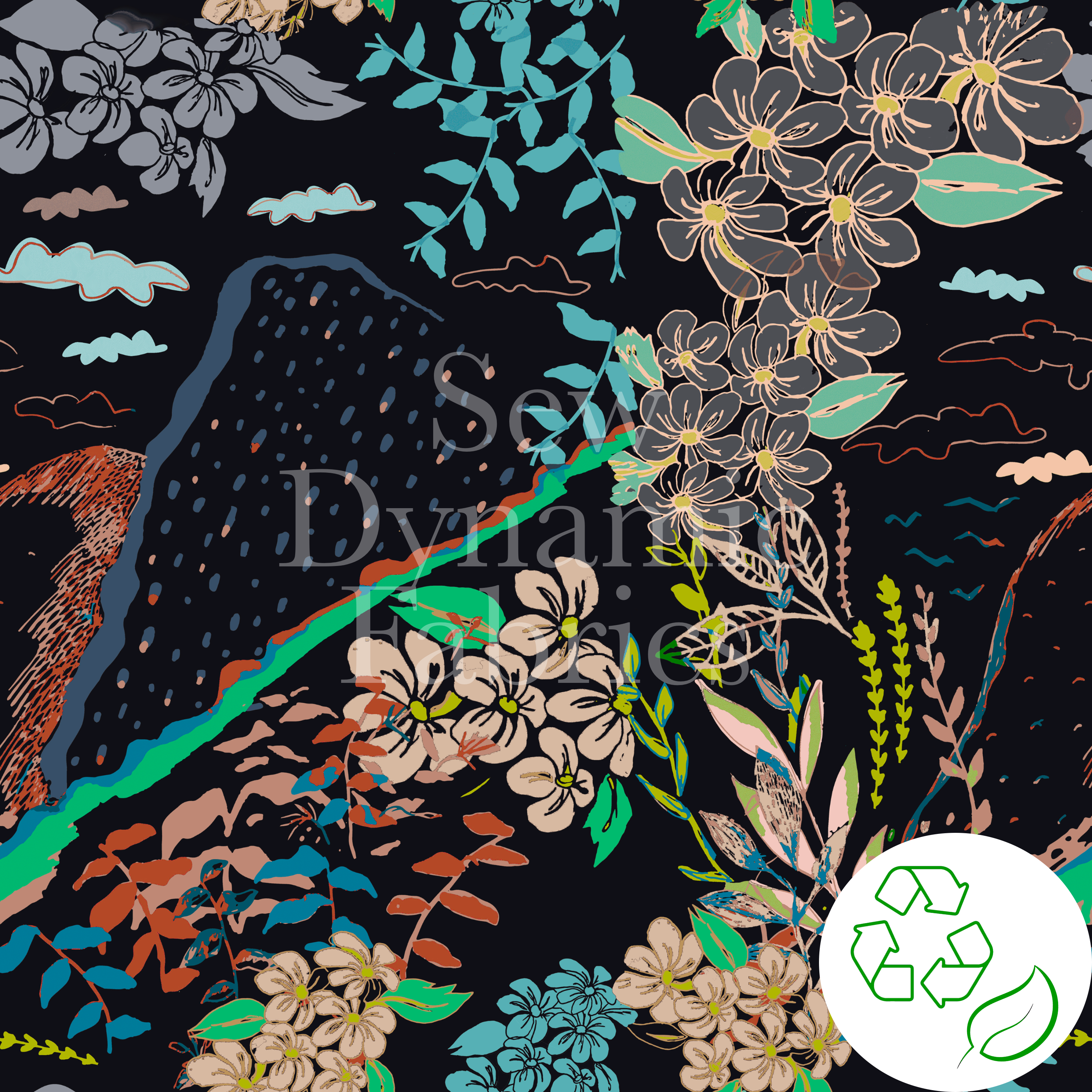 Swim Poly (NEW): Volcanos – Sew Dynamic Fabrics