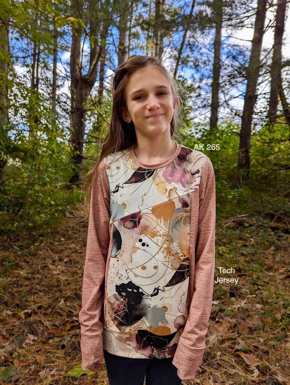 Tech Jersey: Rose Gold Printed Woven Texture
