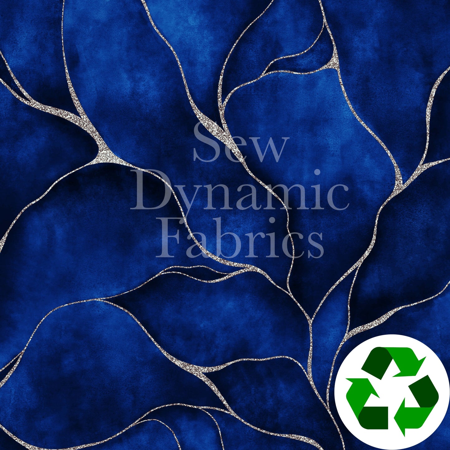 Brushed Jersey: Sapphire Leaves