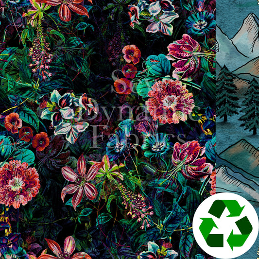 Recycled Panama Canvas: Floral Nights