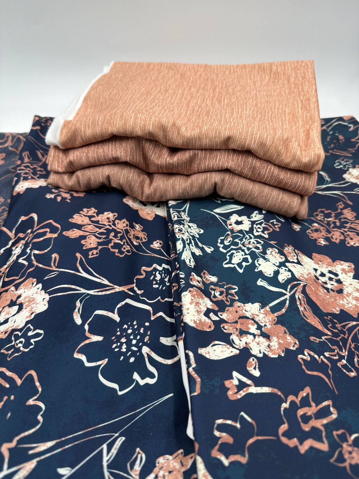 Brushed Jersey: Rose Gold Blossoms