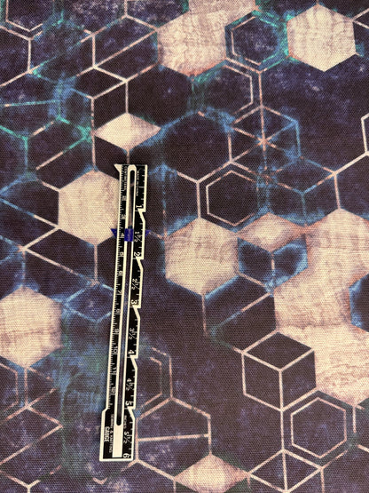 Recycled Panama Canvas: Grungy Hexagons