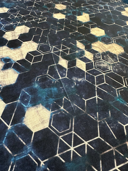 Flawed Panama Recycled Canvas: Grungy Hexagons