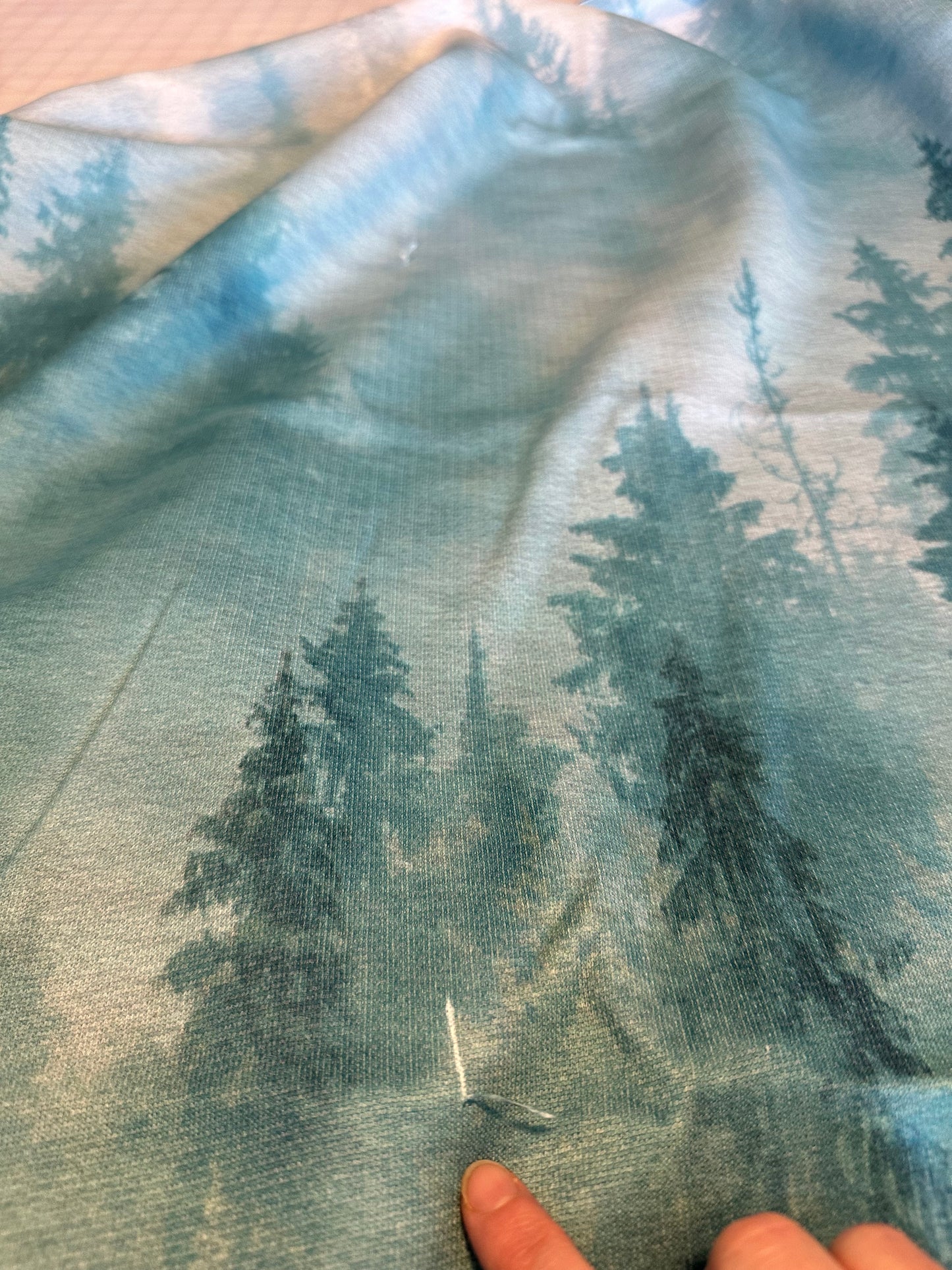 FLAWED Fleece: Misty Trees Large Scale Panel (grainline)