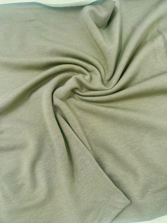 Modal/Cotton/Spandex Brushed French Terry: Deep Lichen Green