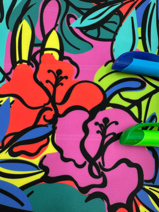 Swim Poly (NEW): Tropical Hibiscus (FLAWED)