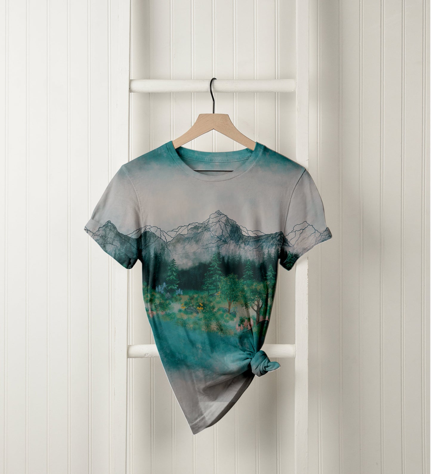 Brushed Jersey: Mountainscape
