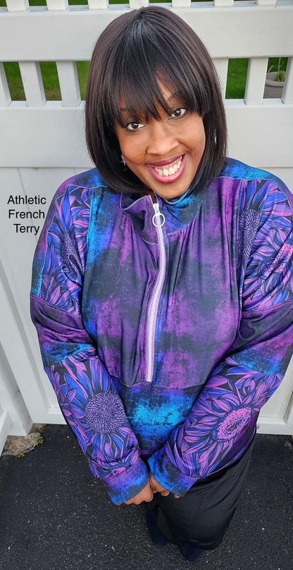 Brushed Jersey: Purple Grunge 2.0