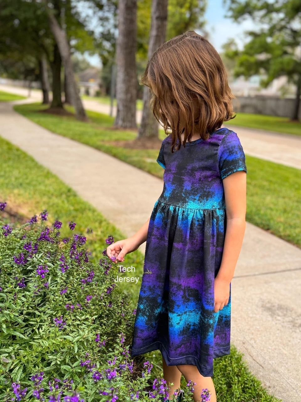 Brushed Jersey: Purple Grunge 2.0
