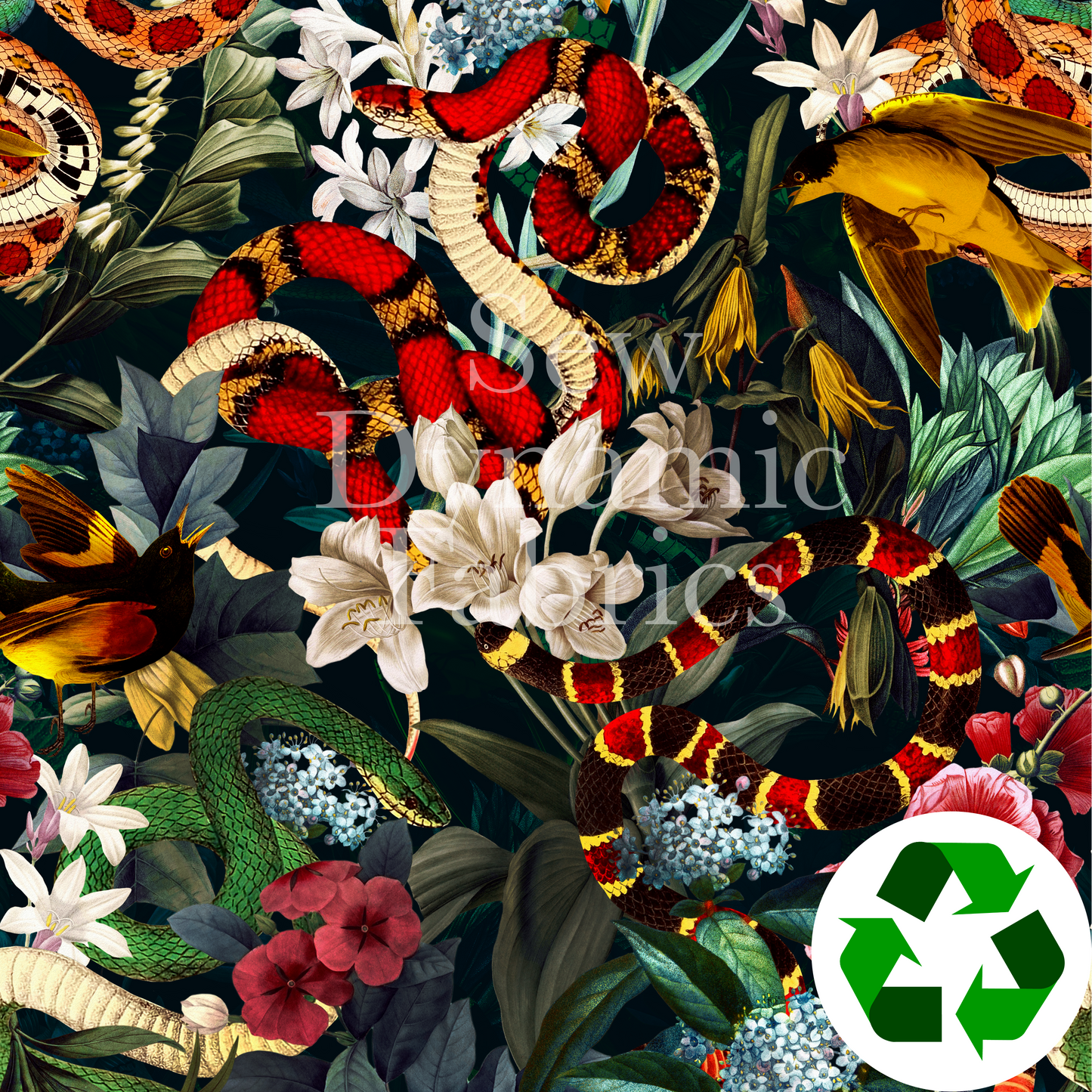 Brushed Jersey: Floral Snakes