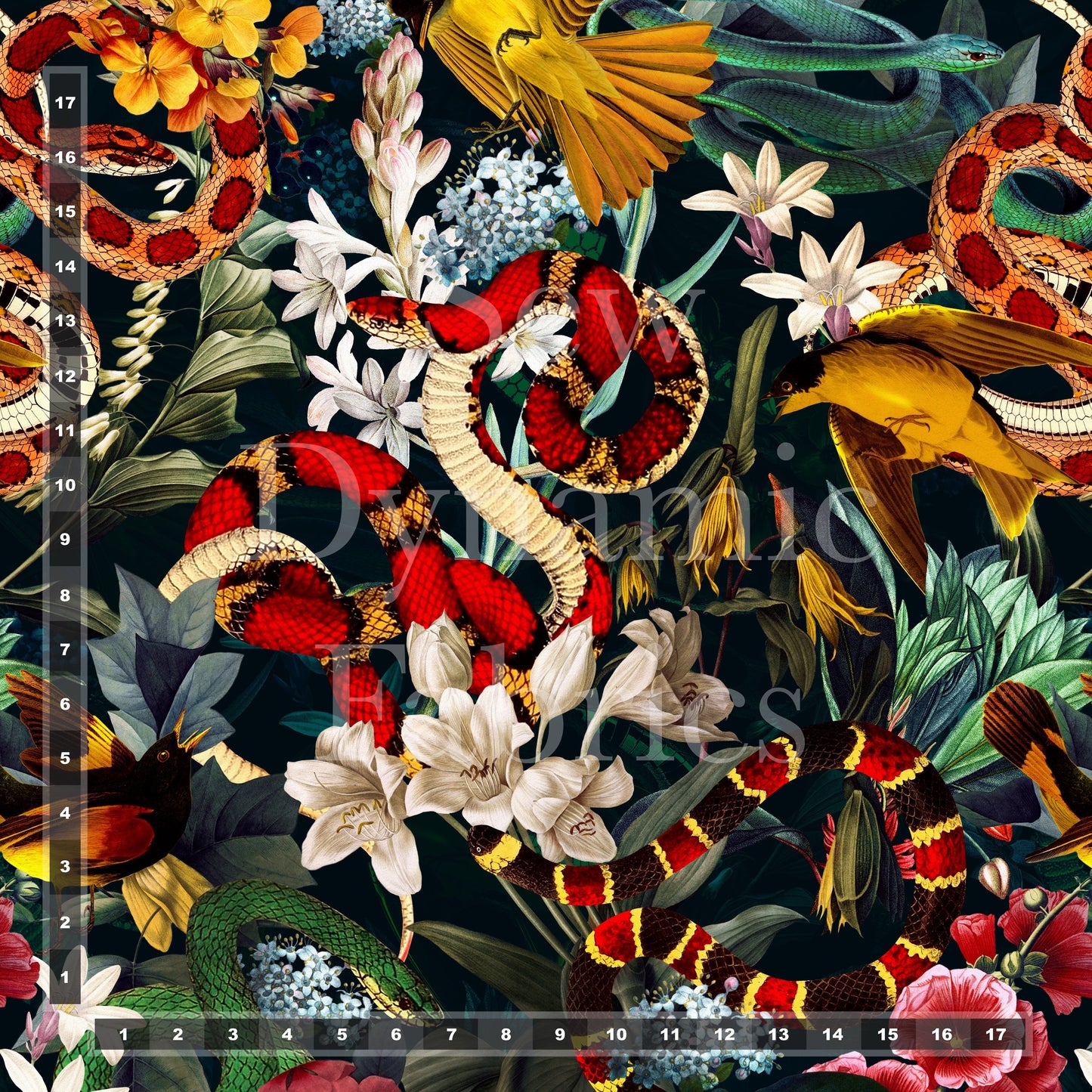Brushed Jersey: Floral Snakes