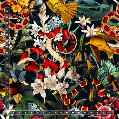 Brushed Jersey: Floral Snakes