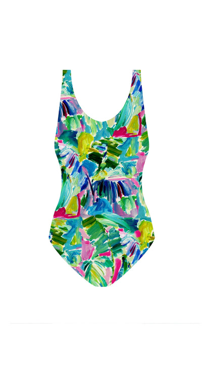 Athletic French Terry: Tropical Brushstrokes