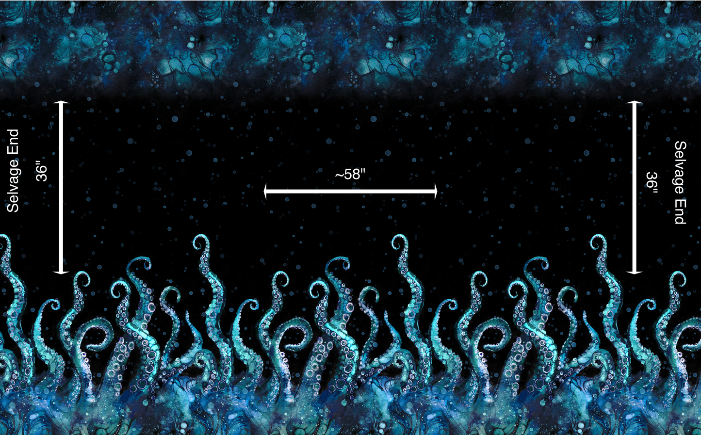 Swim Poly (NEW): Deep Sea Kraken 1 yard panel