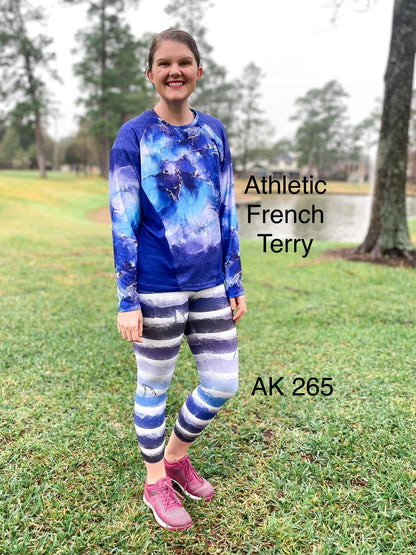 Athletic French Terry: Ocean Border